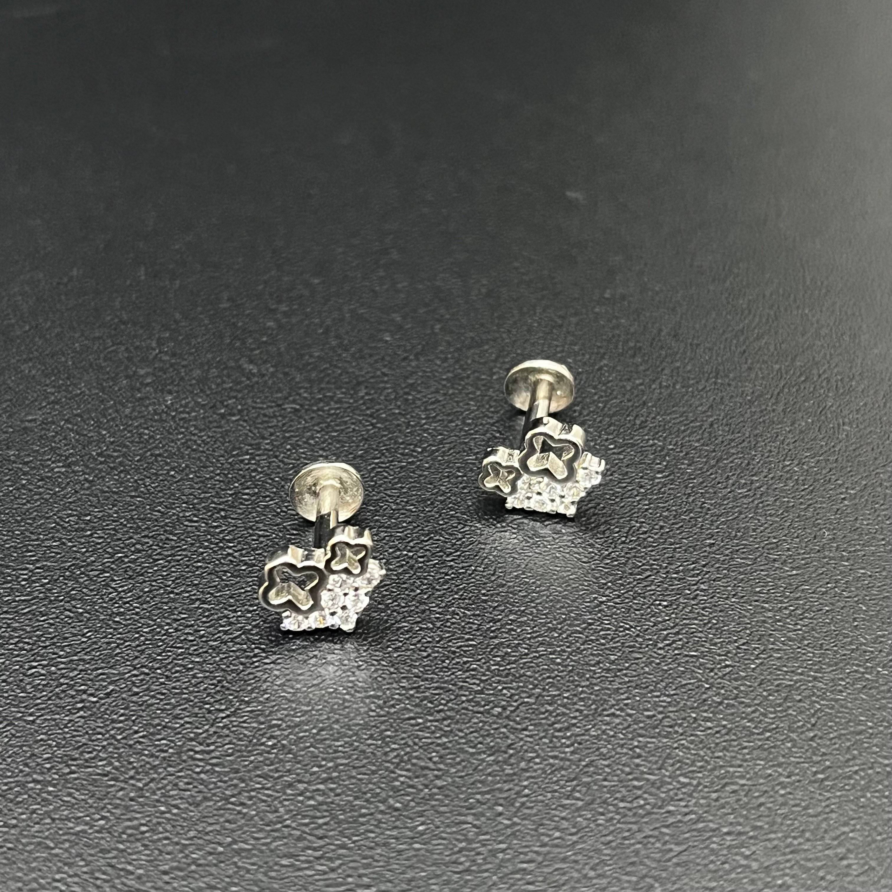 Silver Studs Double GreekCross Design