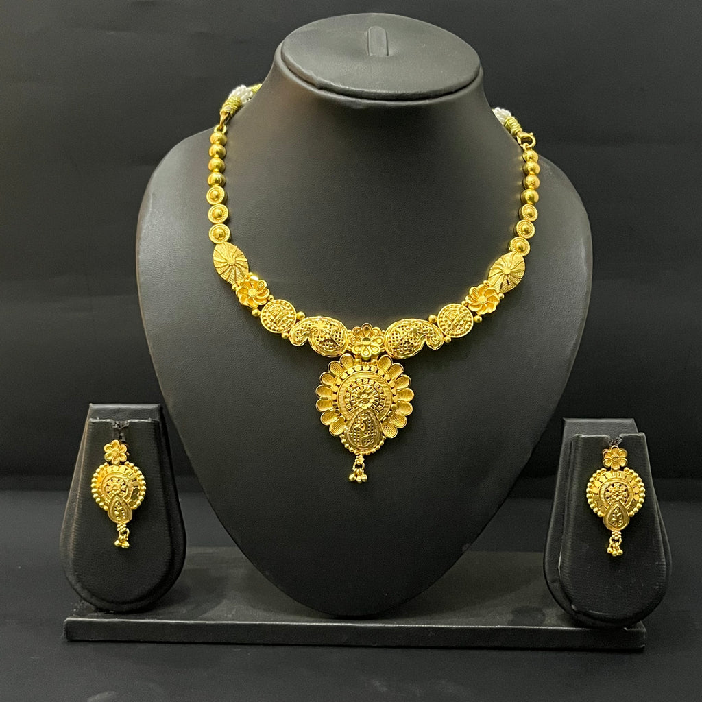 Silver Neckalce Gold Finished Bombay 925 B2