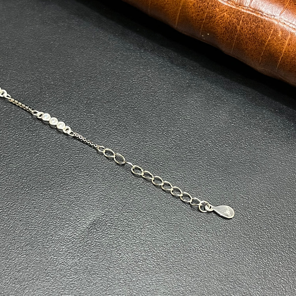 Silver Ladies Bracelet Princess Blue Oval Elegance 925