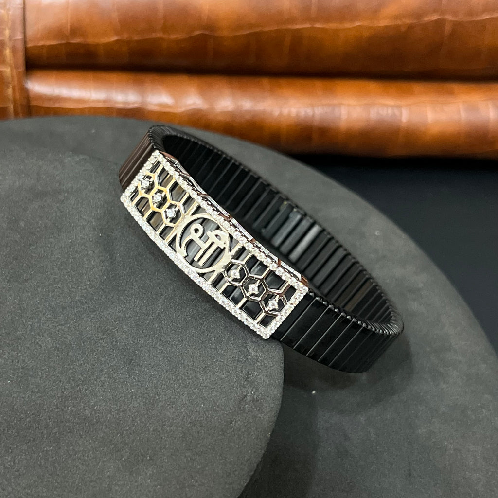 Silver Mens Flexible Bracelet Shree 925