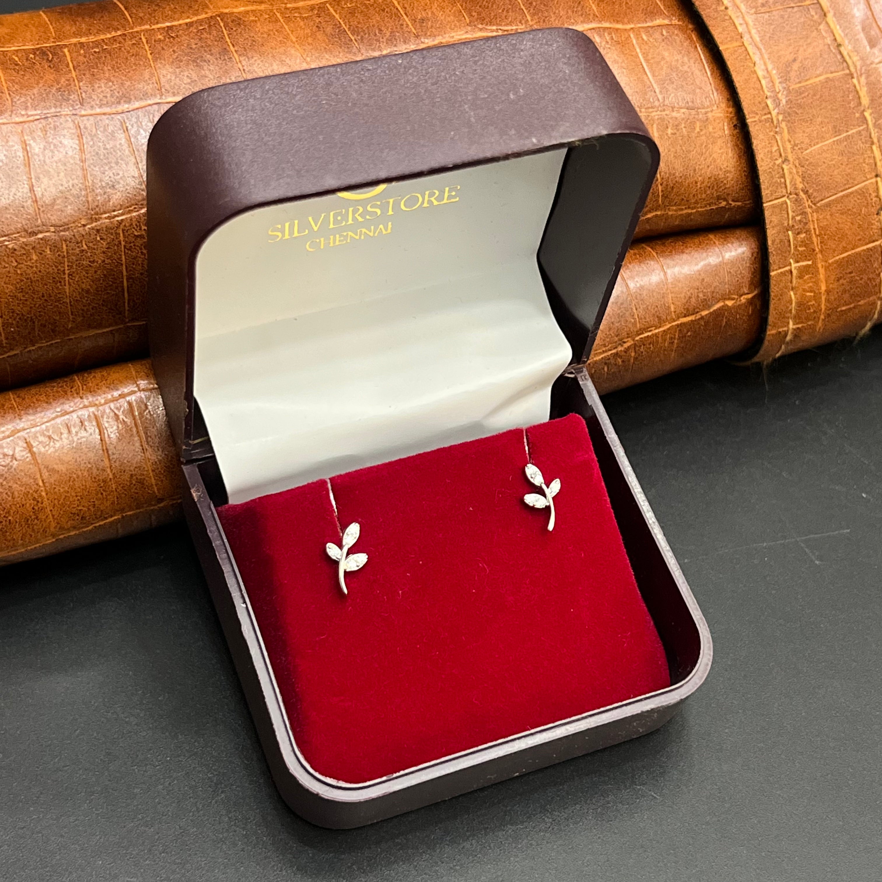 Silver Second Studs Flower Petals Leaves Rosegold 925