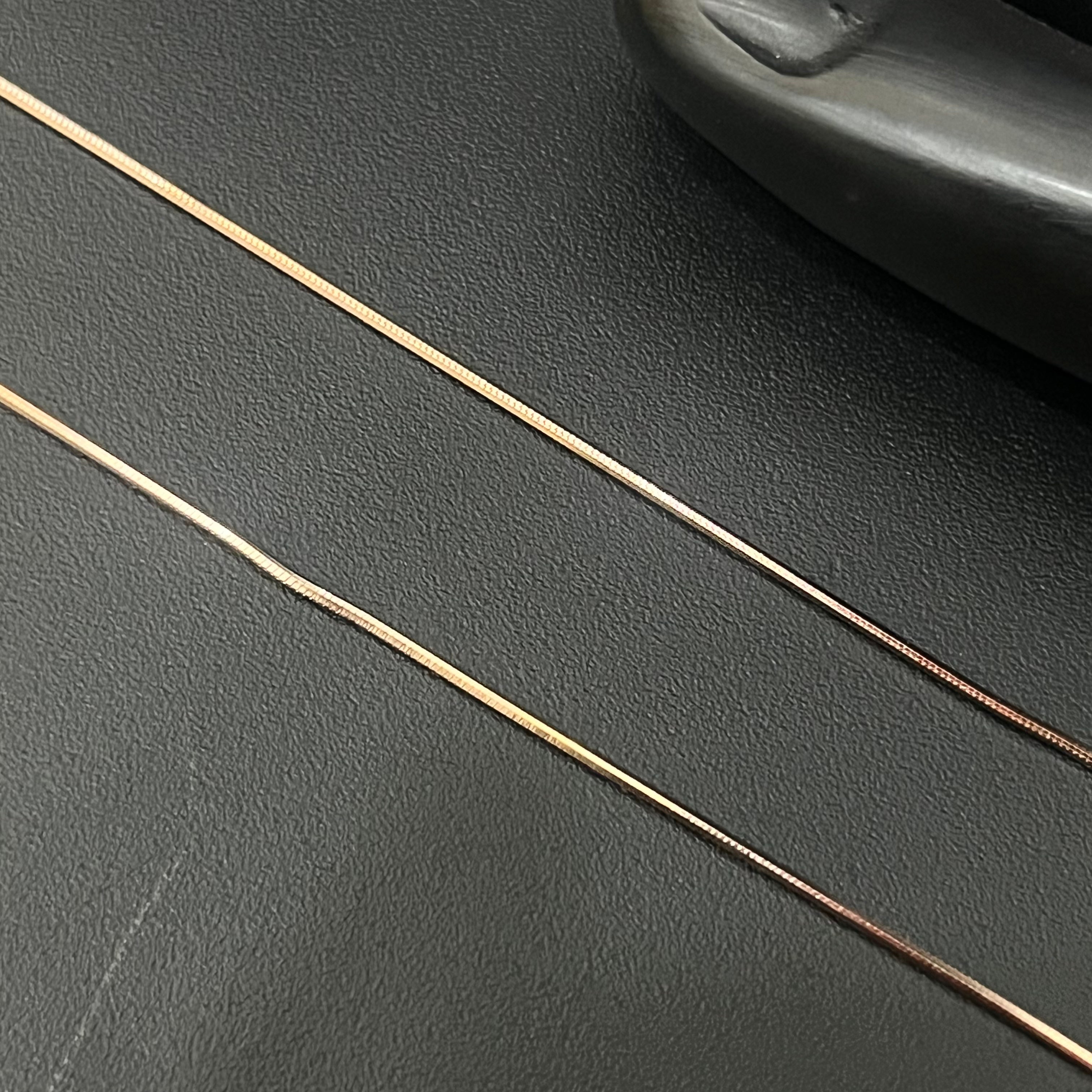 Silver Ladies Anklet Box Cut Rosegold 925