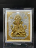 Silver Ganesha Frame Gold Finished 9999 M
