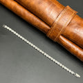 Silver Ladies Bracelet Floral Link Luxe DIamond Stones 925