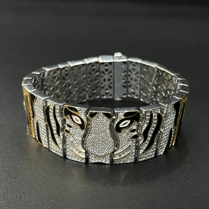 Silver Mens Tiger Bracelet Premium