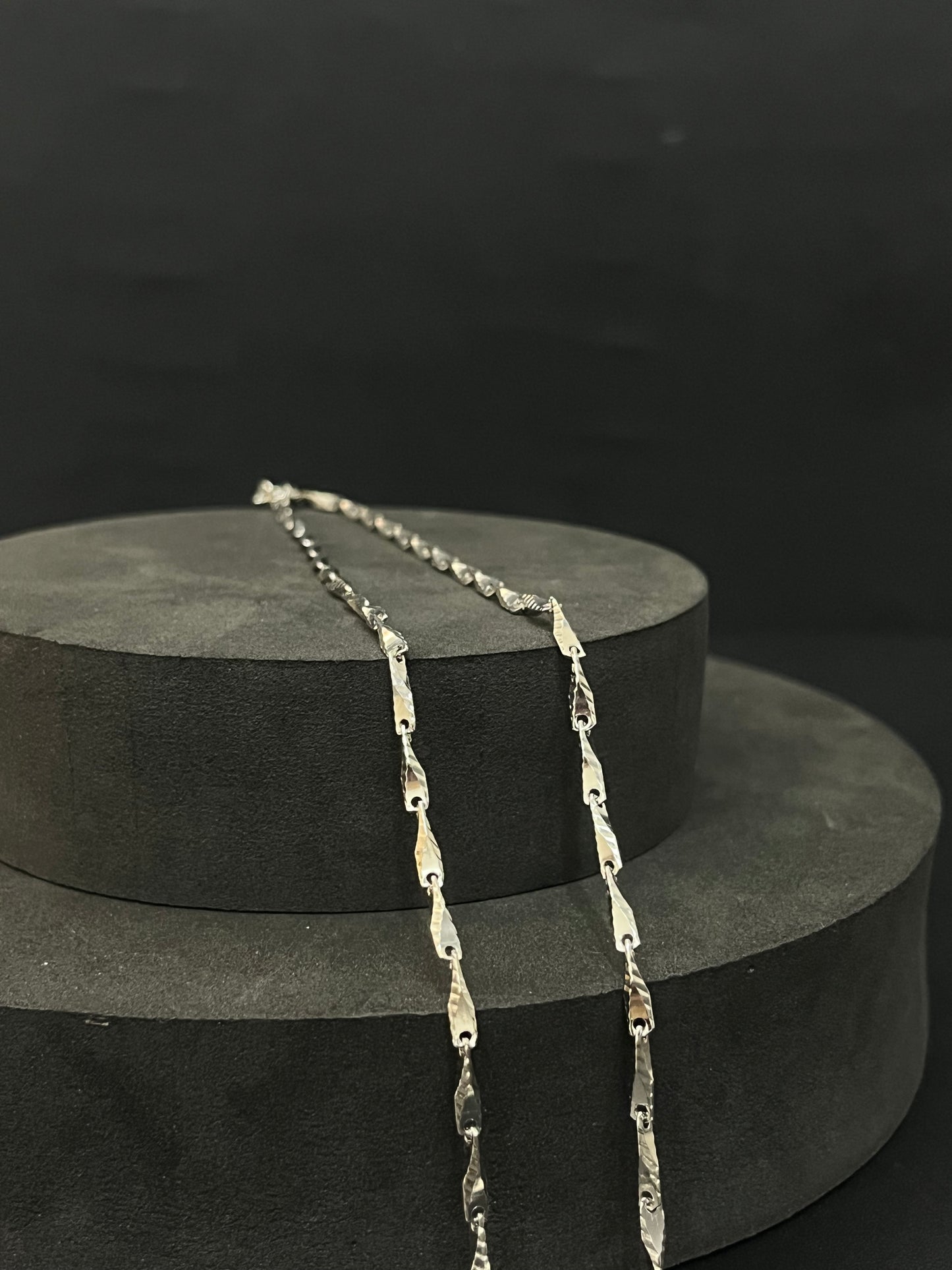 Silver Mens Chain Bullet  Diagonal Cut