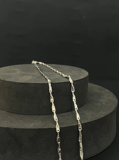Silver Mens Chain Bullet  Diagonal Cut