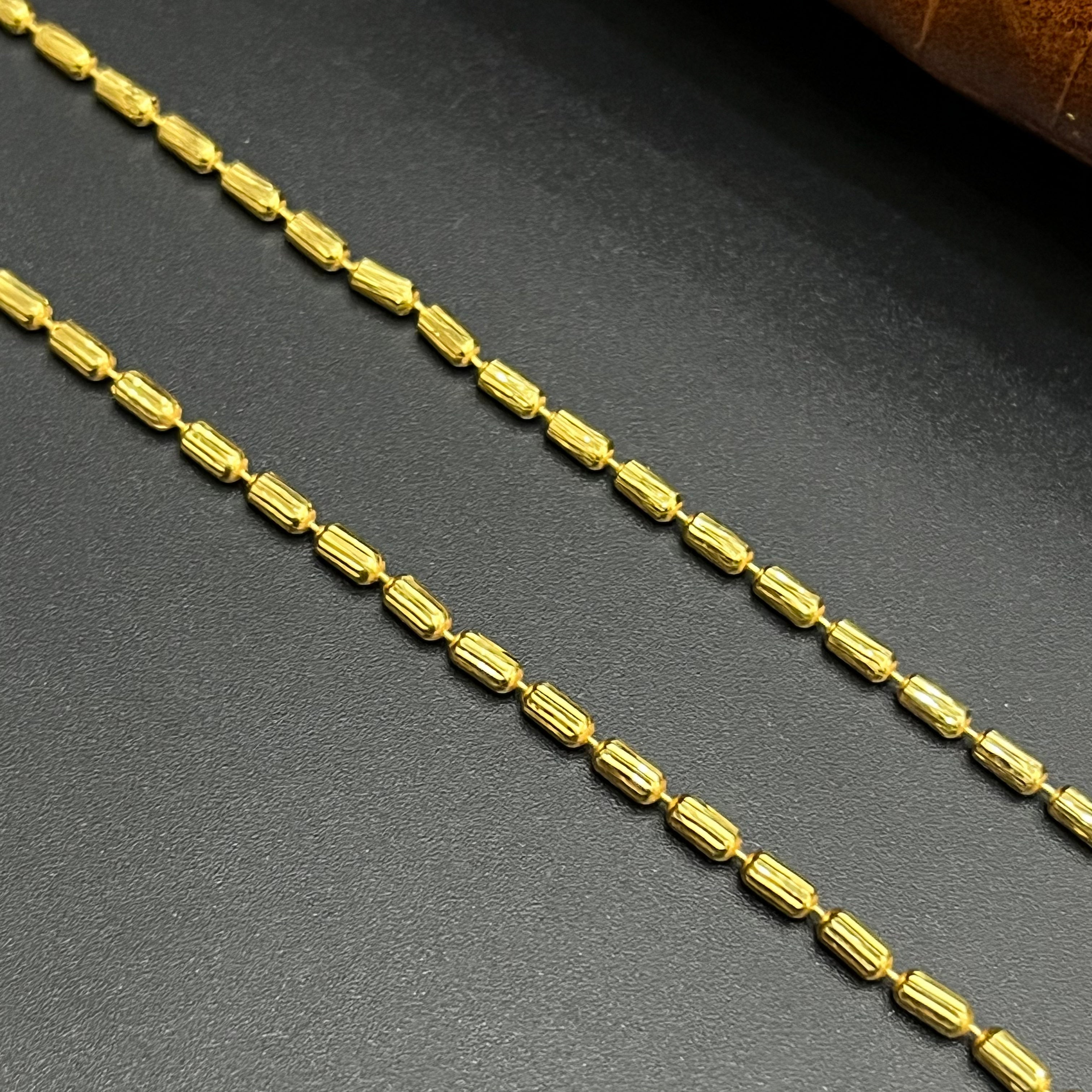 Silver Ladies Chain Classic Beaded Double Layer Gold Finish 925