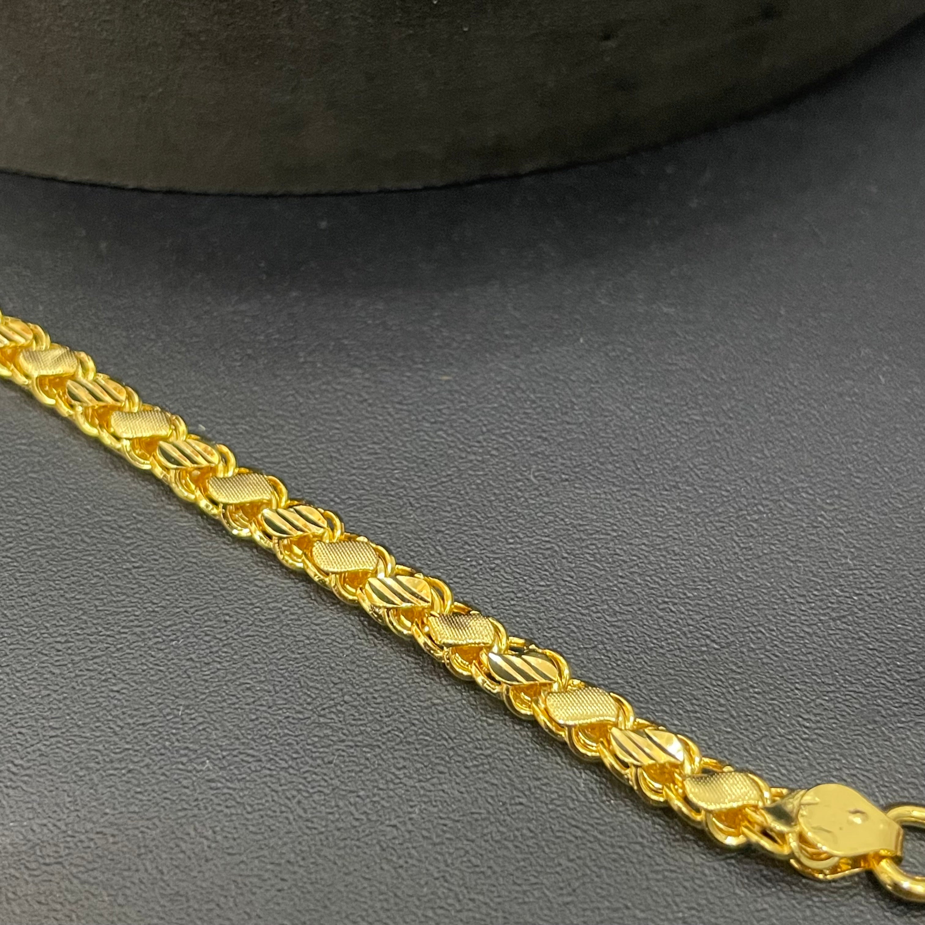 Silver Mens Gold Finished Bracelet S leaf