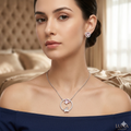 Silver Ladies Pendant Chain Circle Butterfly