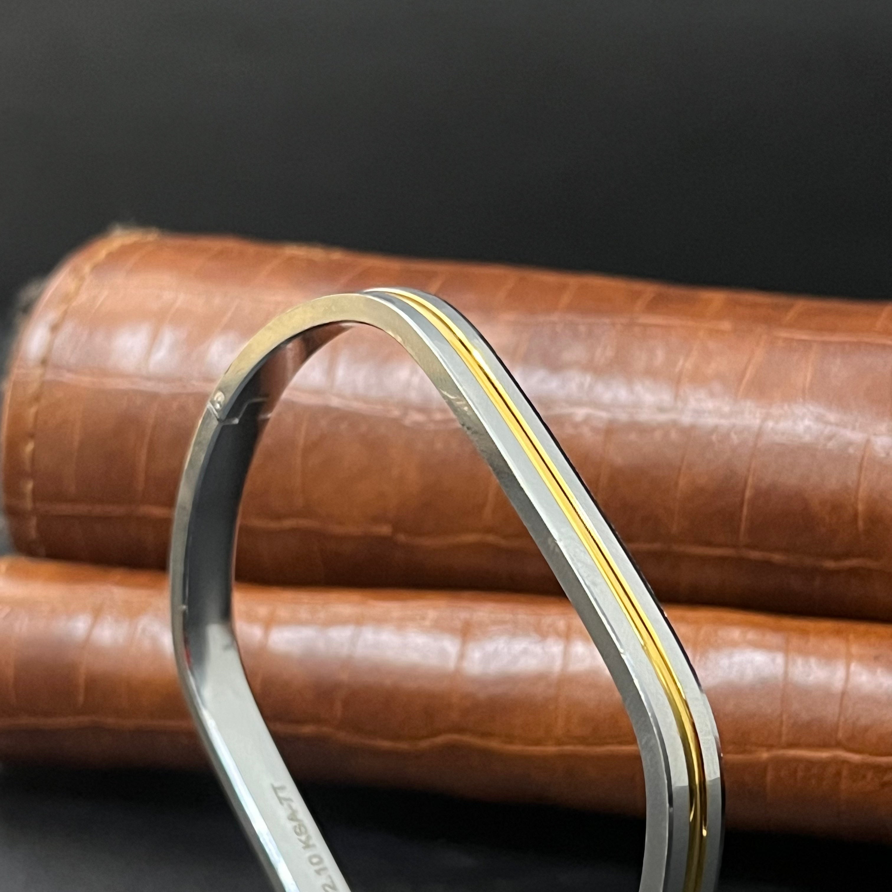 Silver kada Unisex Oval Dual tone K4