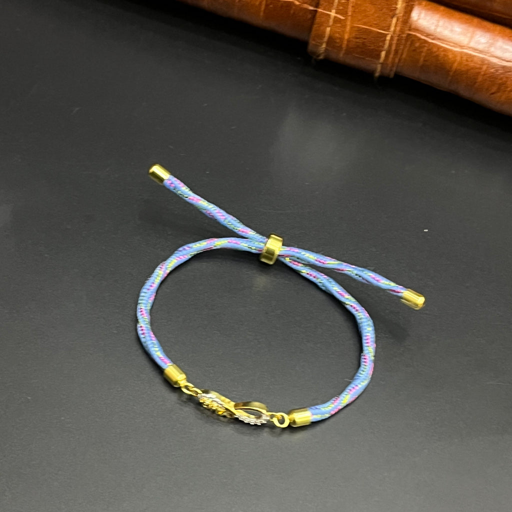 Silver Rakhi Band Knot Infinity BHAI Gold Polish 925