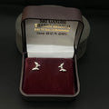 Silver Second Studs Butterfly Platinum Finished