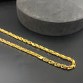 Silver Mens Chain Royal Twisted Leaf Gold Finish 925