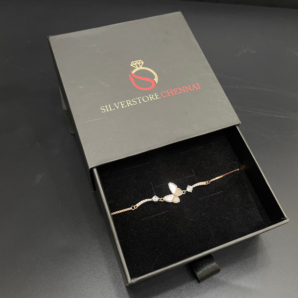 Silver Ladies Bracelet Butterfly Charms Fabulous Rose Gold 925