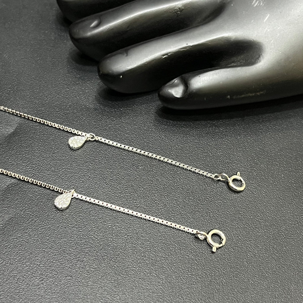 Silver Ladies Anklet Luna Drop M02 925