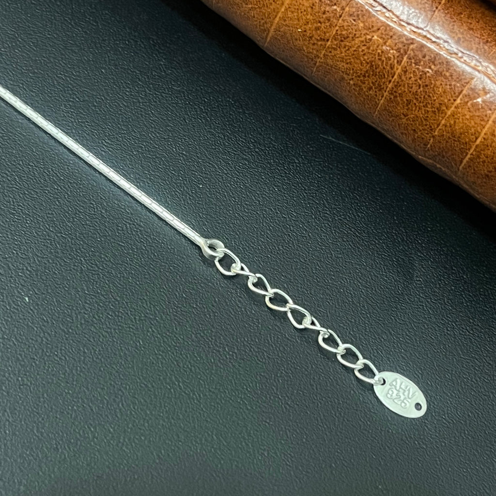 Silver Ladies Anklet Black Center Beads Centre 925