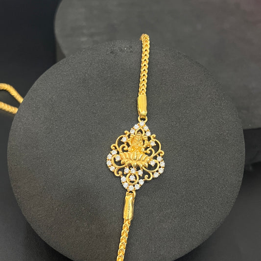 Silver Lakshmi thali Sarad Gold Finished