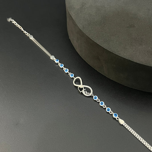 Silver Ladies Infinity Bracelet Heartz