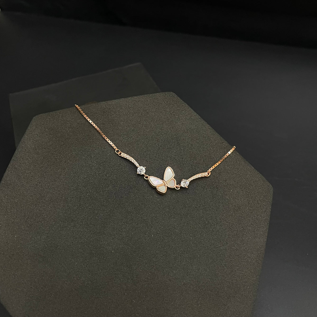 Silver Ladies Bracelet Butterfly Charms Fabulous Rose Gold 925