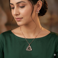 Silver Ladies Pendant Chain Triangle Rosegold