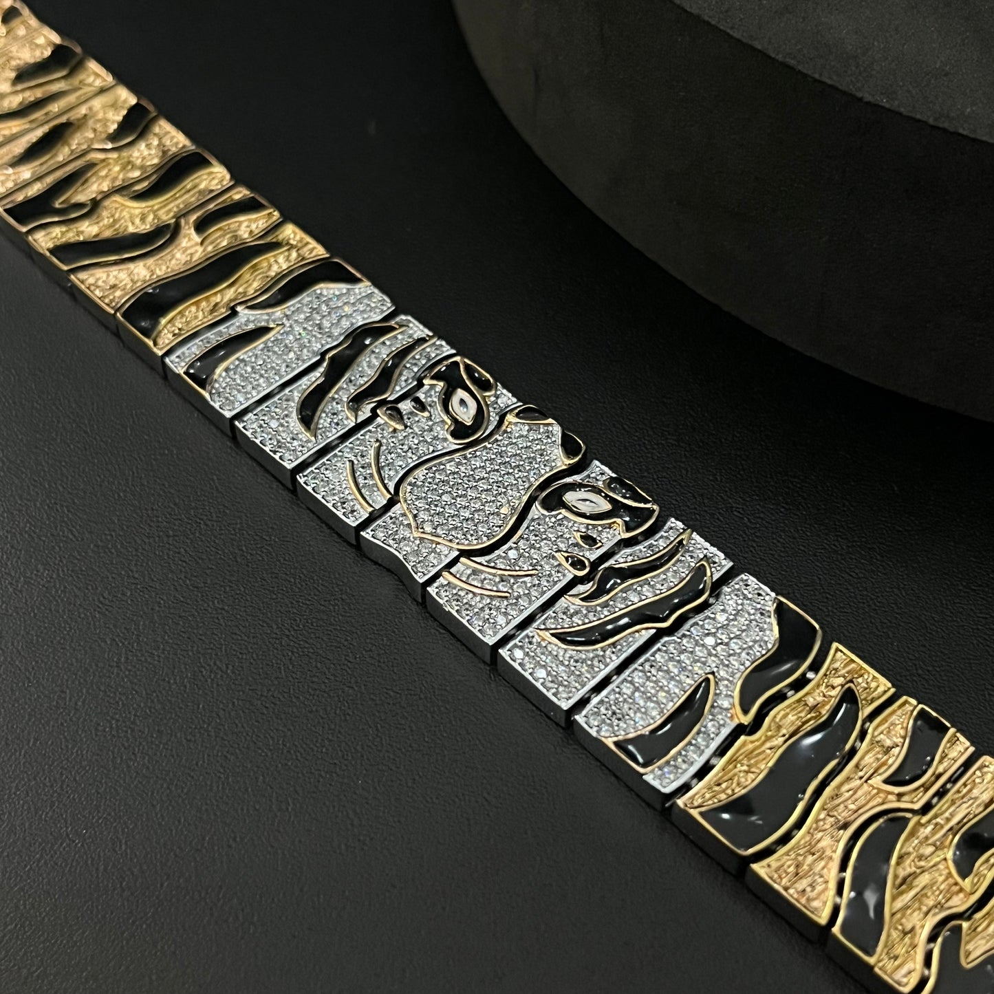 Silver Mens Tiger Bracelet Premium