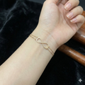 Silver Ladies Bracelet 2 Line Infinity Rosegold