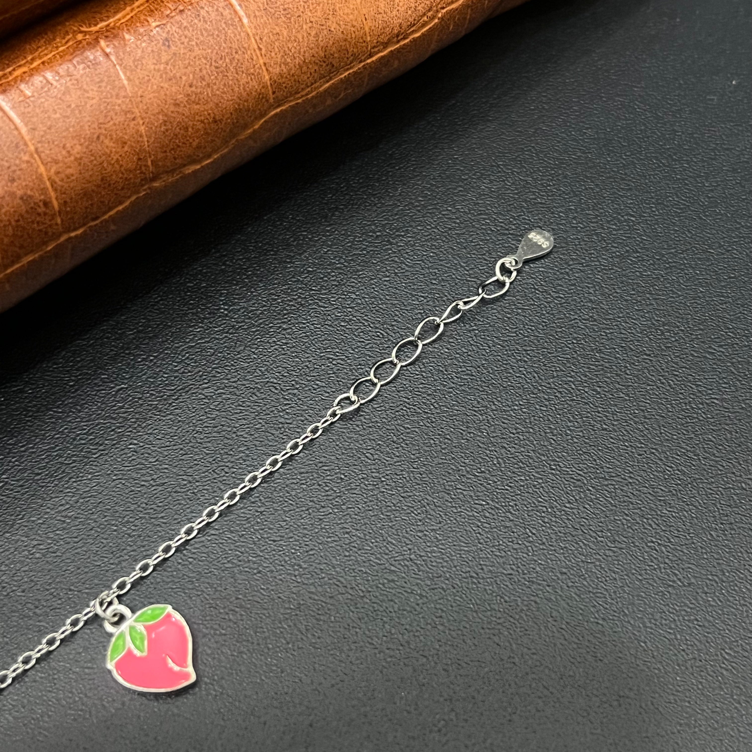Silver Baby Bracelet Strawberry Charms