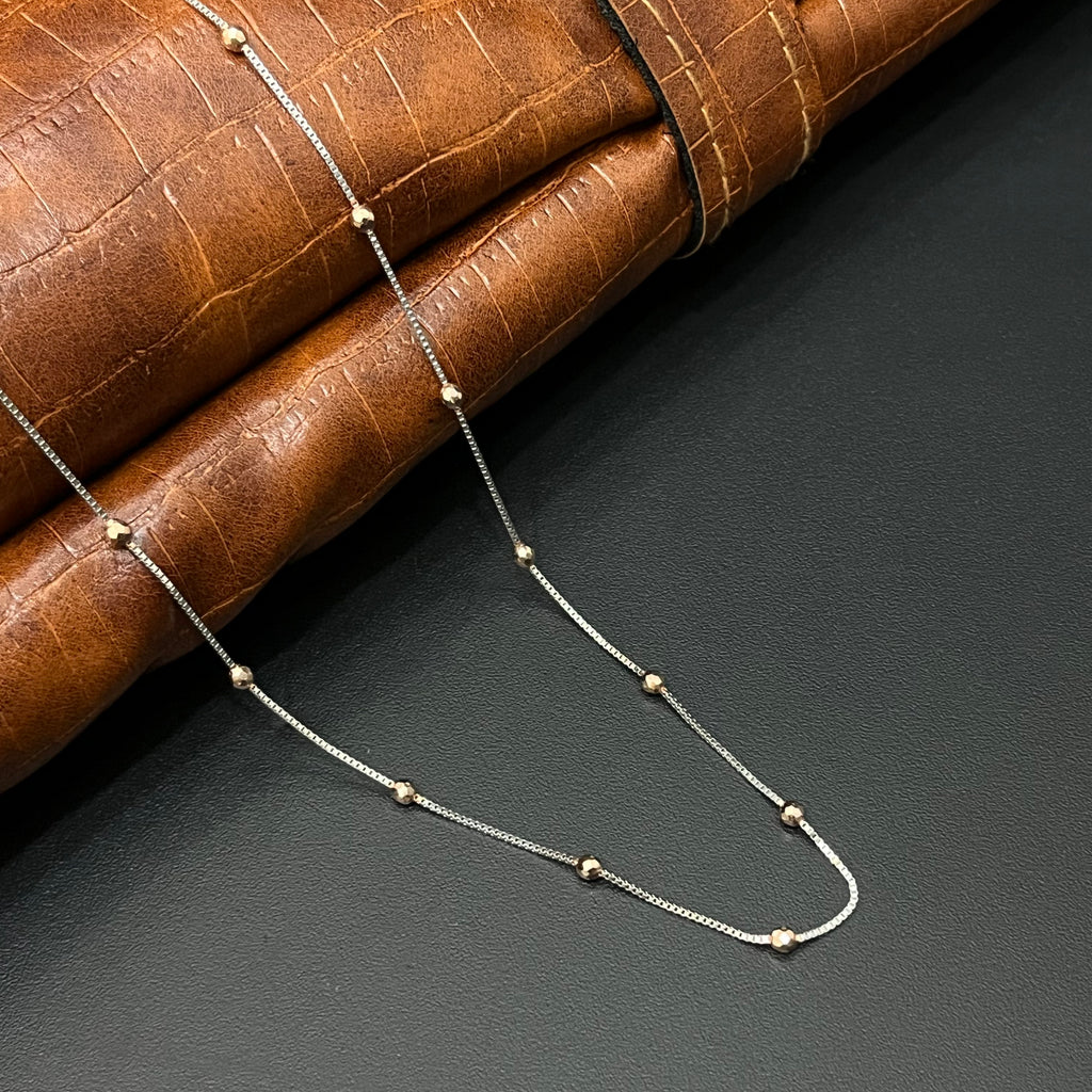 Silver Ladies Chain Rosegold Silver Box