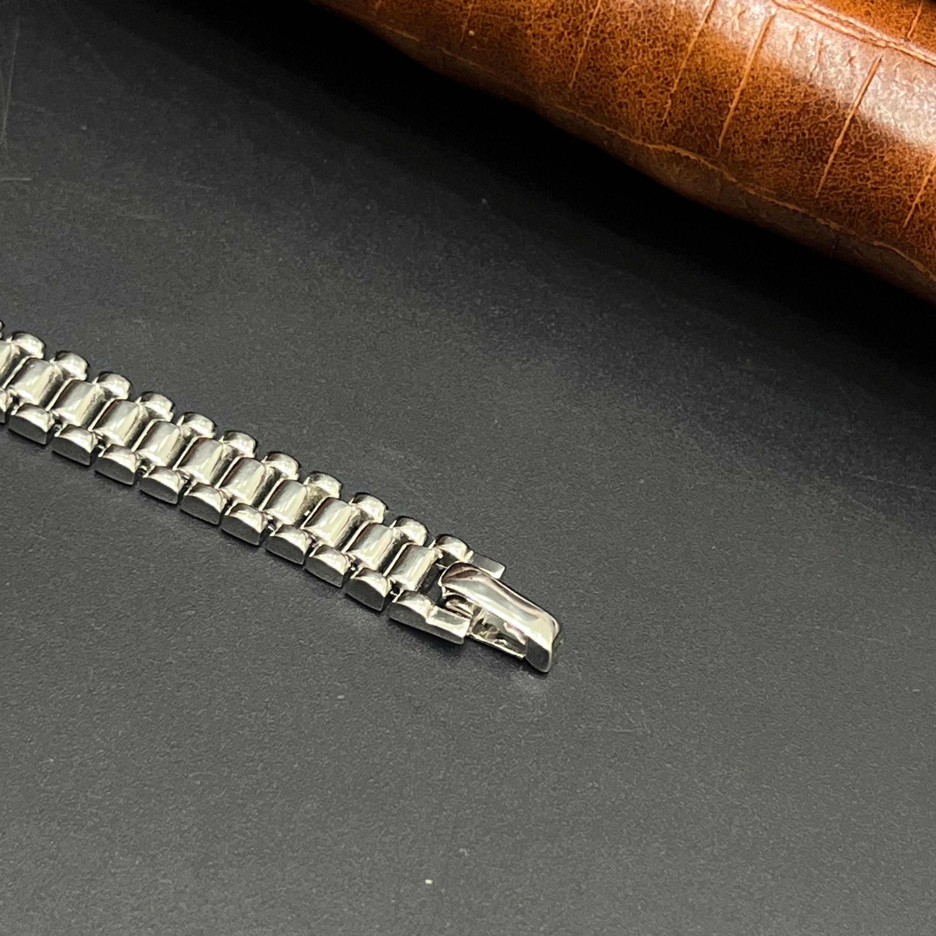 Silver Unisex Bracelet Elegant Honeyhub Center Link Chain 925