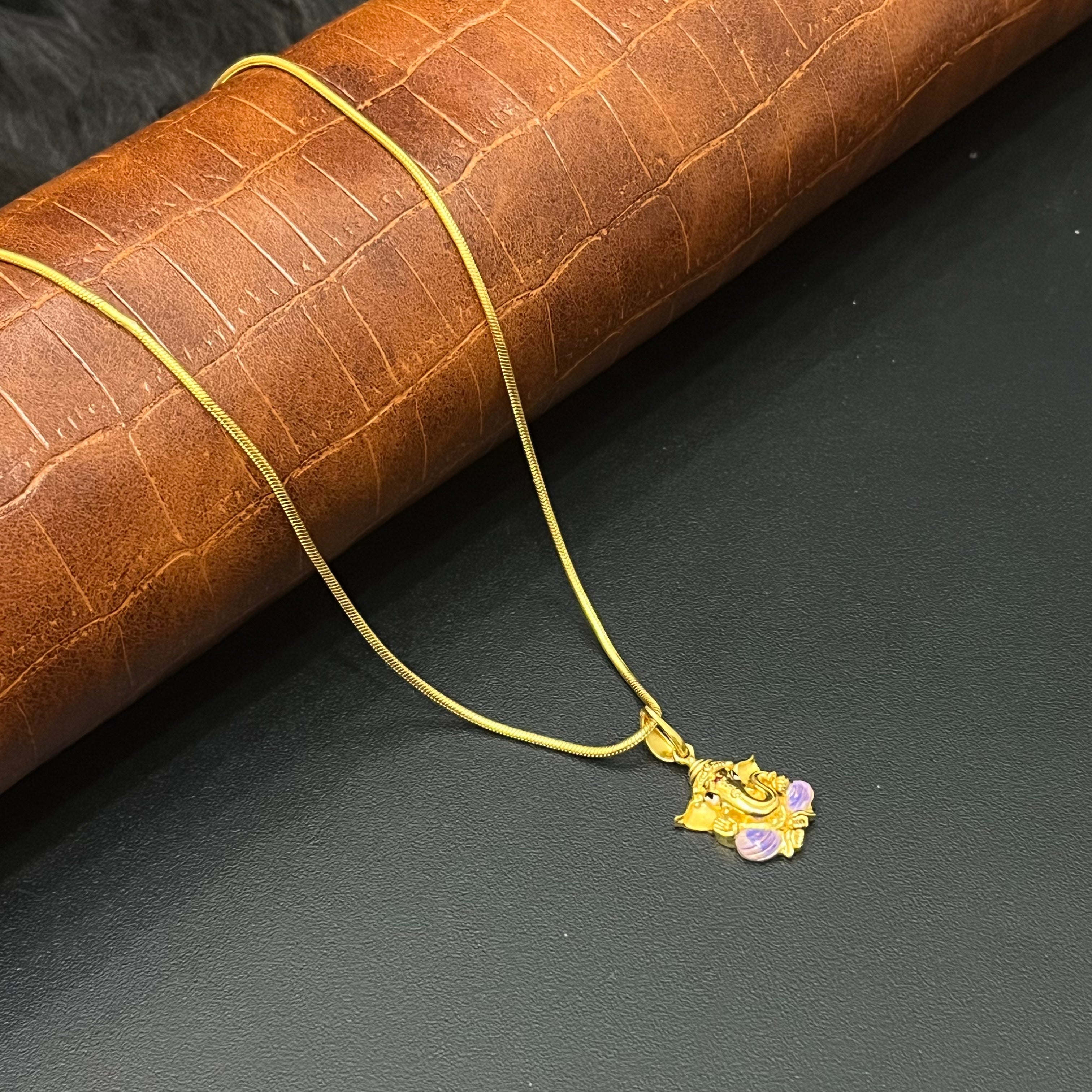 Silver Ganesha Pendant Gold Finished