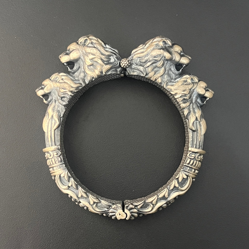 Silver Lion Kada (Four Faces) Antique