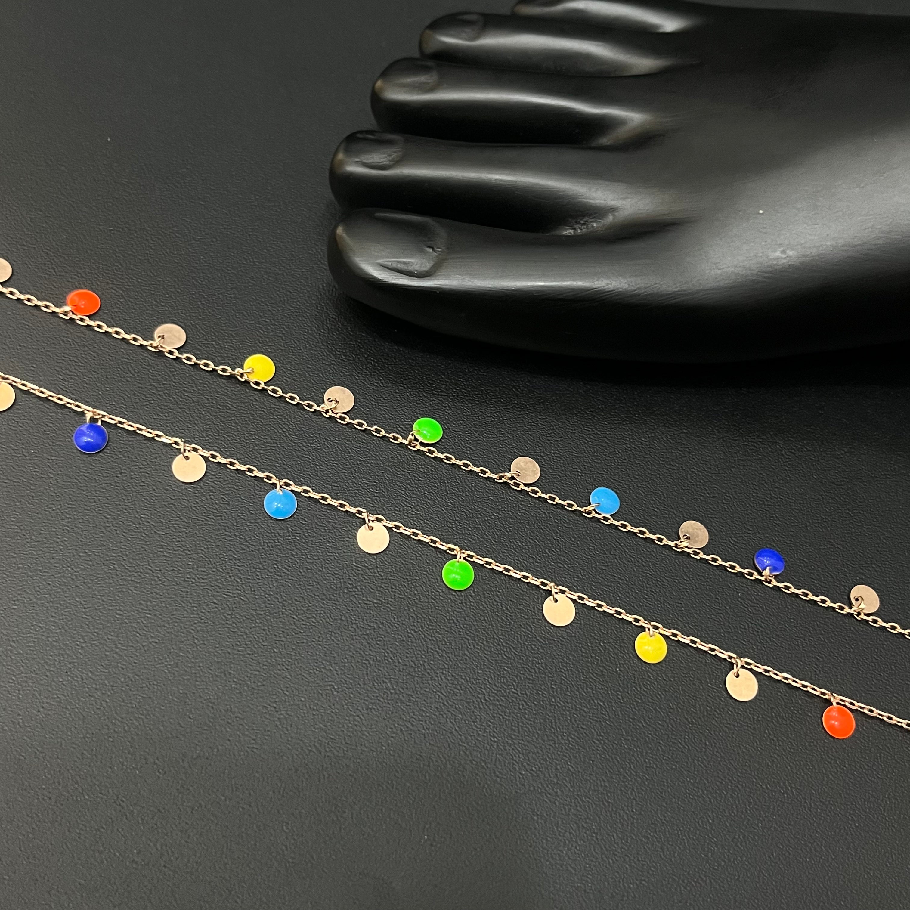 Ladies Silver Anklet  Beads Multi Hangings RG