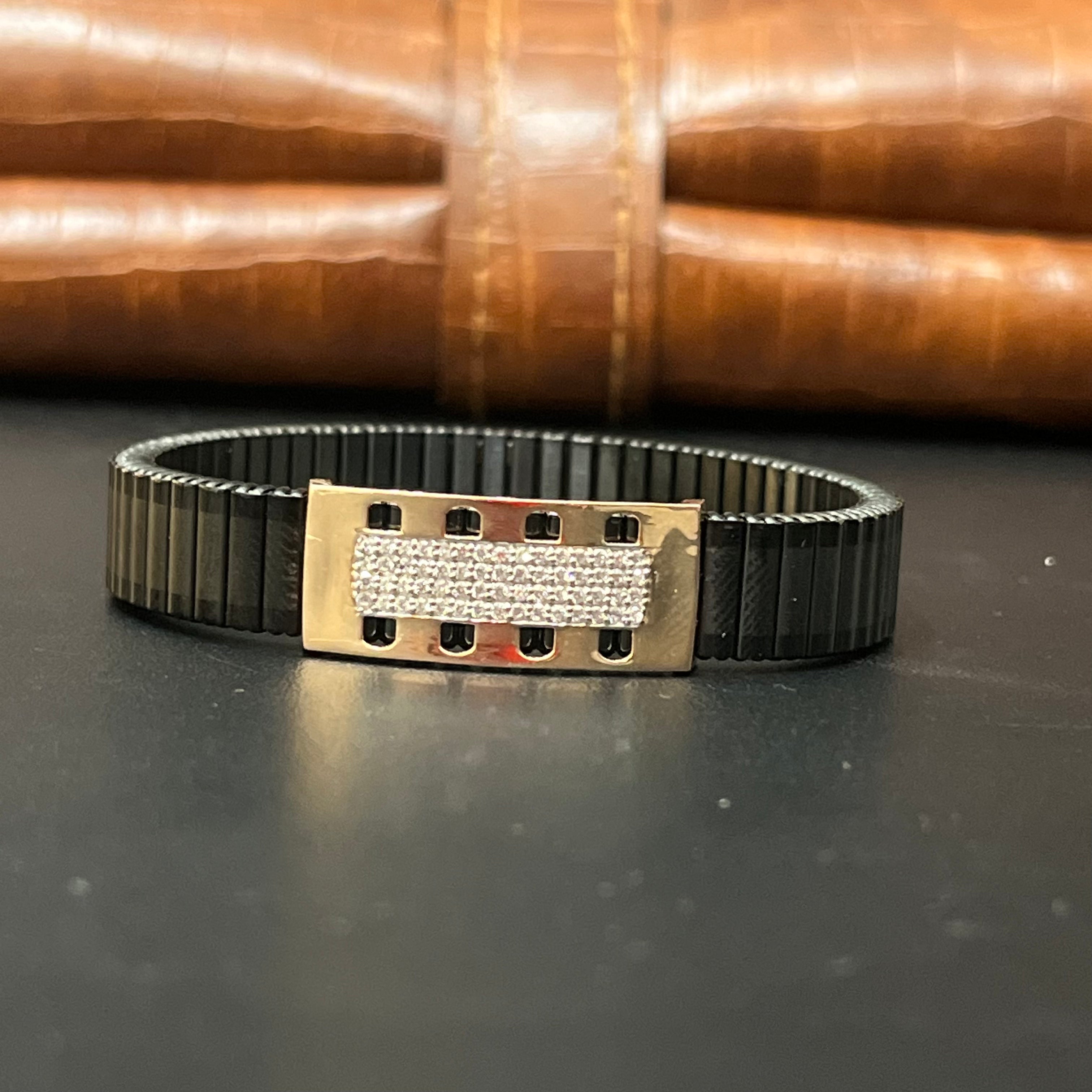 Silver Mens Flexible Bracelet FB11 925