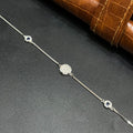 Silver Ladies Bracelet Royal White Halo Link 925