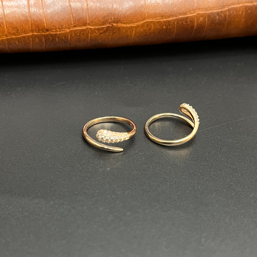 Silver Ladies Toe Rings 925 Snake Rosegold 925