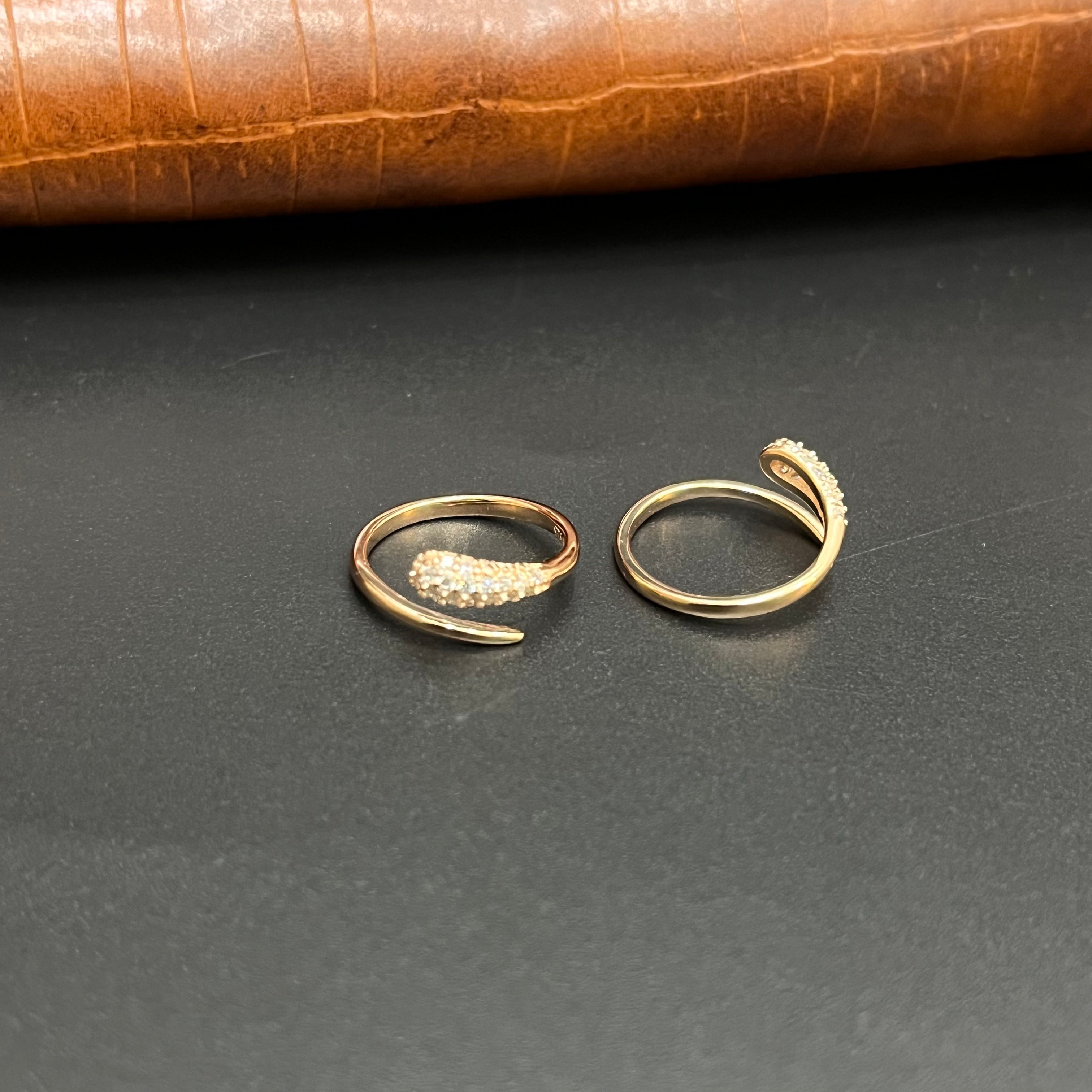 Silver Ladies Toe Rings 925 Snake Rosegold 925