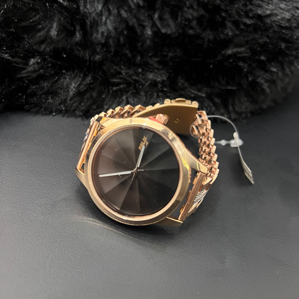 Silver Mens Watch Diamond Bezel Edges Rose Gold 925