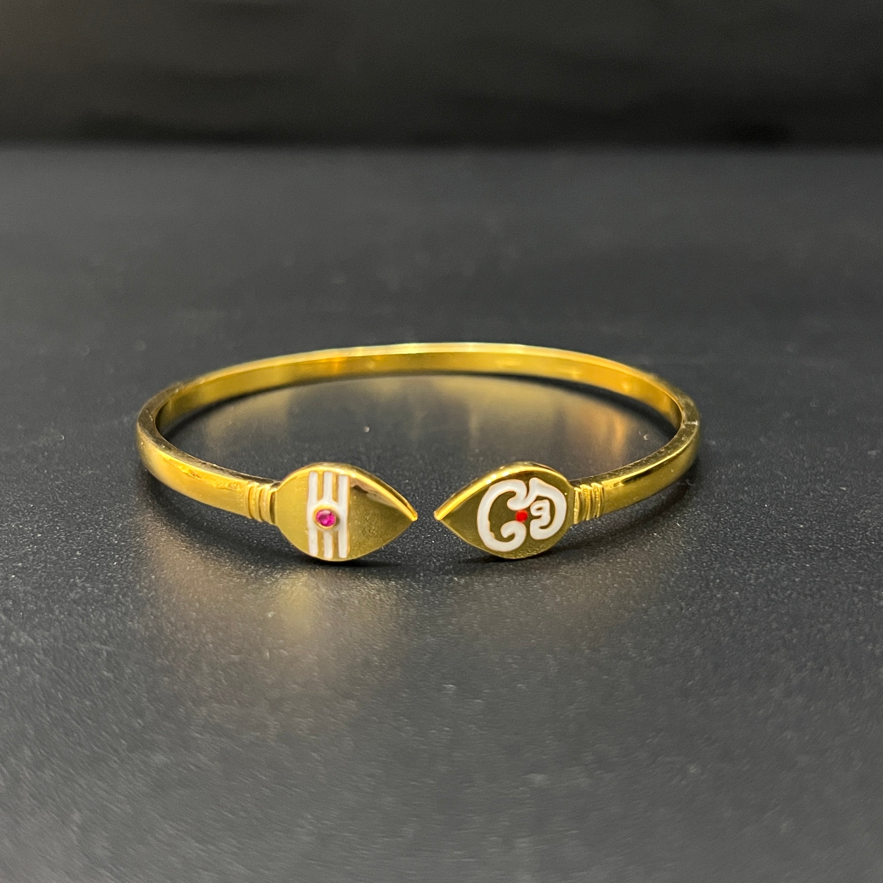 Silver Mugar Vel Kada Gold Polished Two Sides Vel (925)