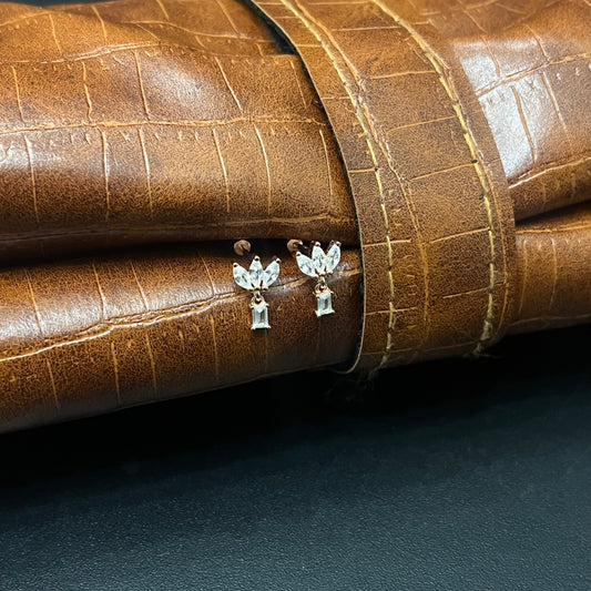 Silver Second Studs Nayanthara Drops Rosegold