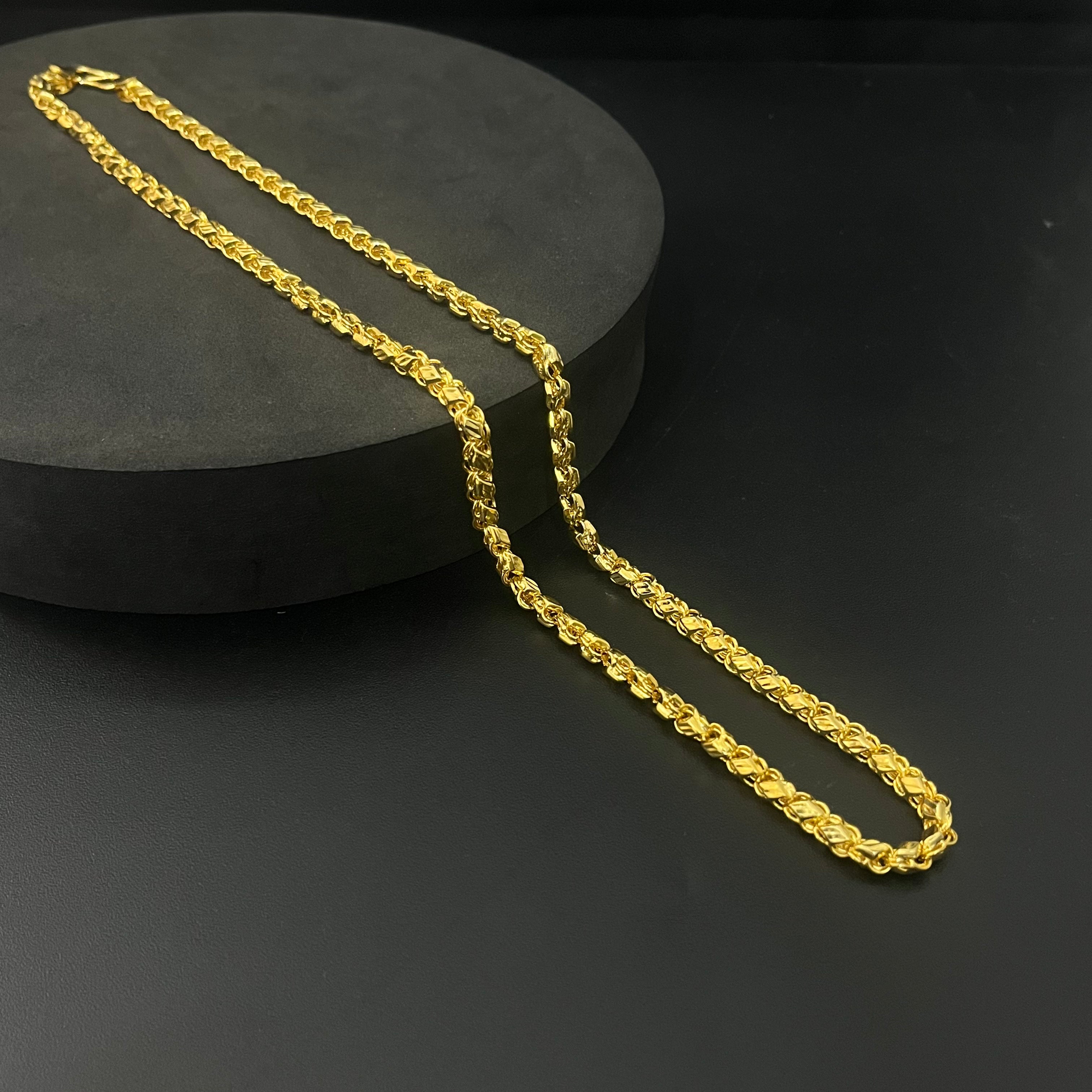Silver Mens Dual Gold Finished Chain