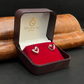 Silver Ladies Second Stud Premium Heart Crystal Shape 925