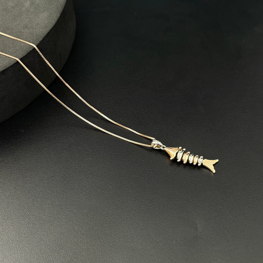 Ladies Pendant Fish Two Tone (Silver & RoseGold)