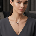 Silver Ladies Chain 2 Circles Interlinked