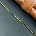Silver Ladies Bracelet Black beads Gold Finished B2