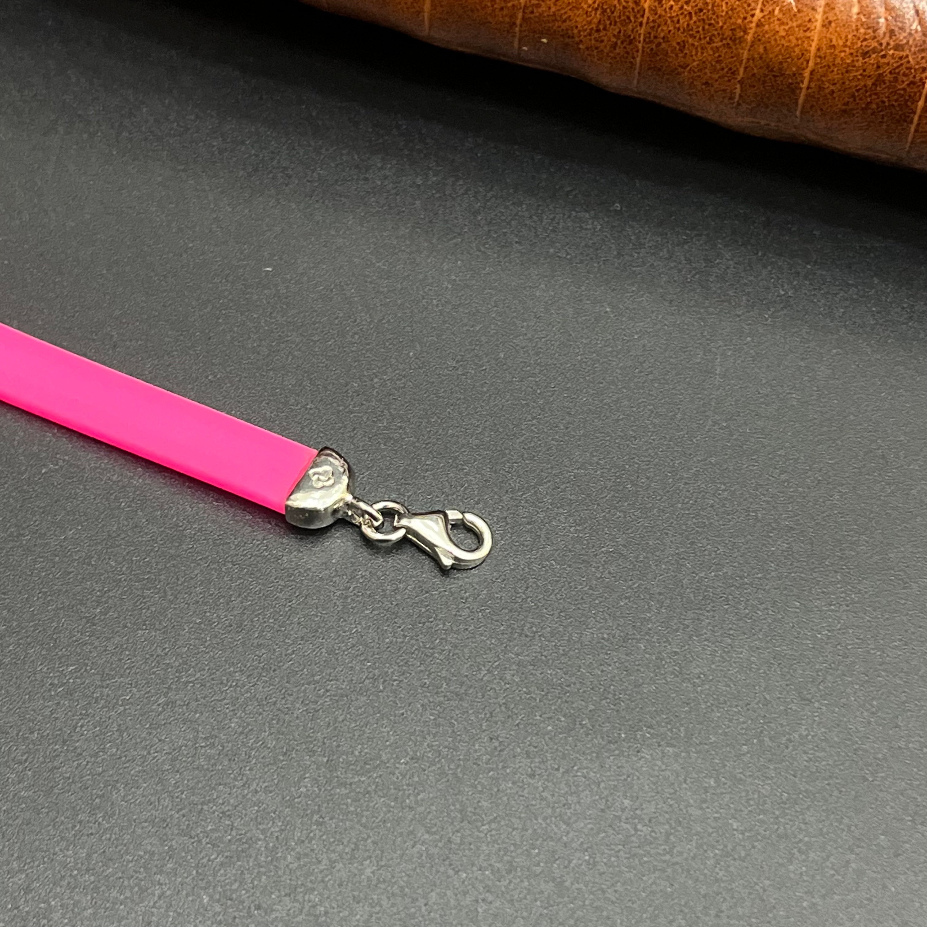 Silver Kids Bracelet Charms Pink Band M01 925