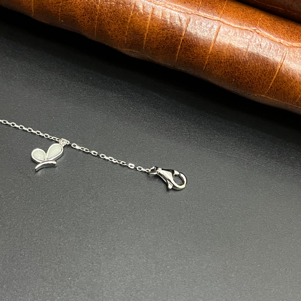 Silver Ladies Bracelet Dainty Butterfly & Crystal Link 925