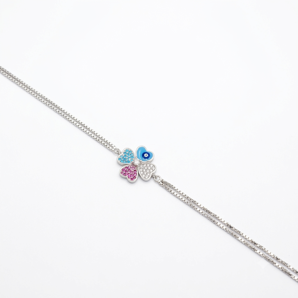 Silver Ladies Bracelet Petal Flower Elegance 925