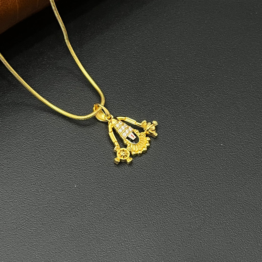 Silver Tirupathi Balaji Pendant Gold Finished