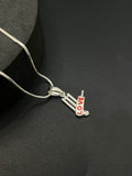 Silver Bat & Stumps Pendant